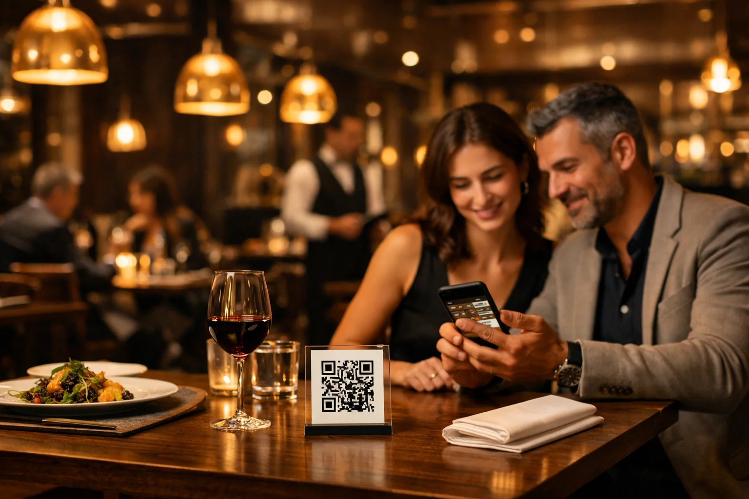 Menu digitale per ristoranti su smartphone con QR Code