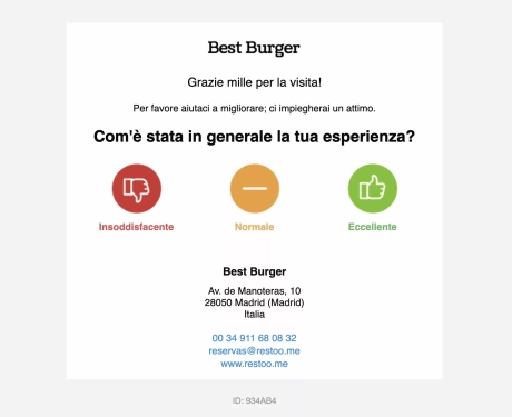 Domande per le recensioni sul ristorante da porre agli ospiti - 