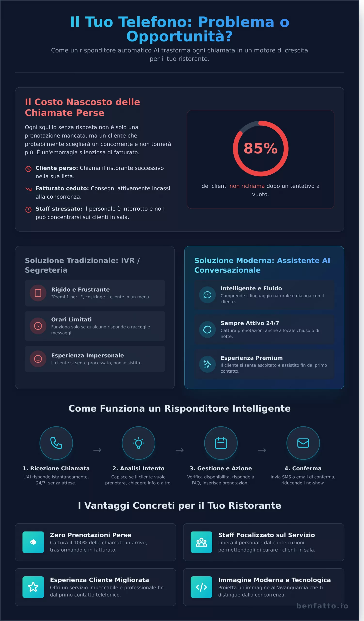 Risponditore Automatico Ristorante: La Guida Definitiva per Non Perdere Più Chiamate - Infographic